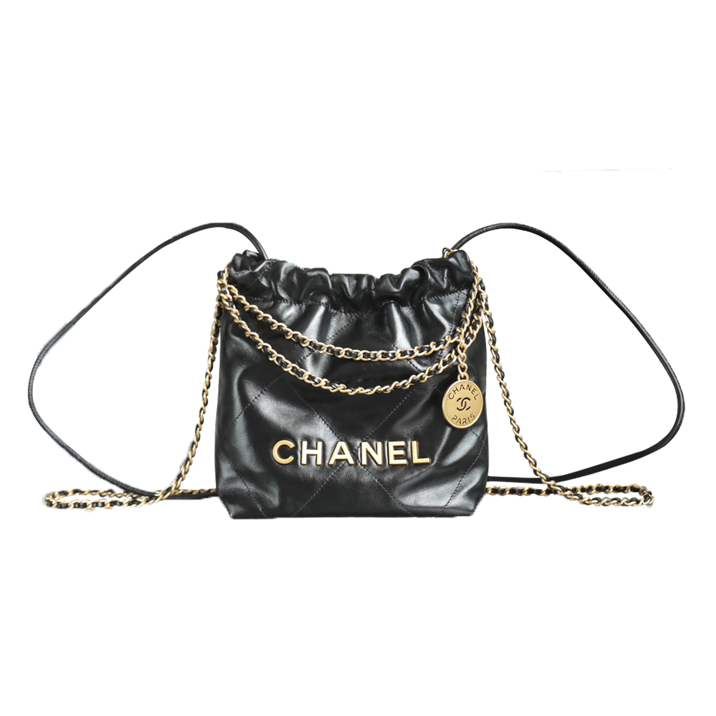 CHANEL MASTER 22 BLACK MINI HANDBAG AS3980 (20*19*6cm)